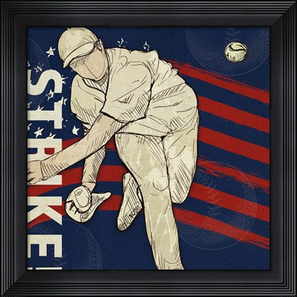 Framed Vintage Baseball Sign 3 Print