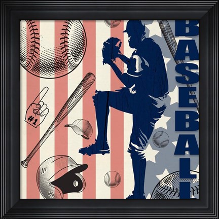 Framed Vintage Baseball Sign 4 Print