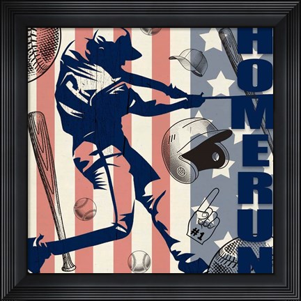 Framed Vintage Baseball Sign 5 Print