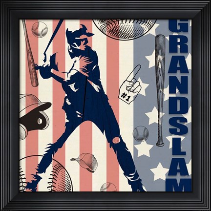 Framed Vintage Baseball Sign 6 Print
