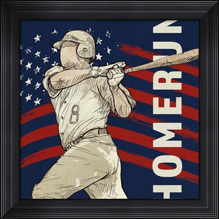 Framed Vintage Baseball Sign Print