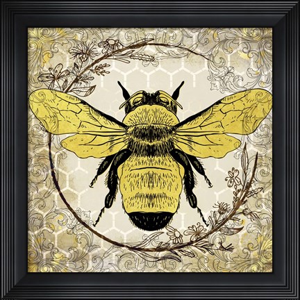 Framed Honey Bee 1 Print