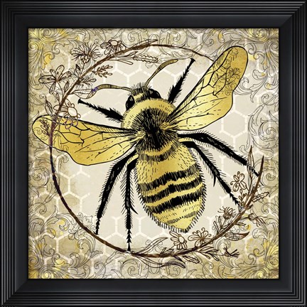 Framed Honey Bee 2 Print