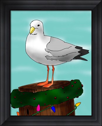 Framed Holiday Seagull Print