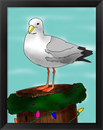 Framed Holiday Seagull Print