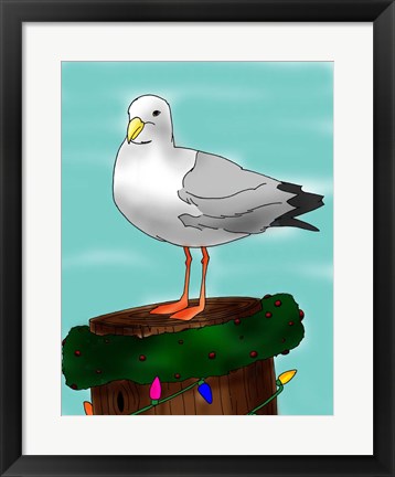 Framed Holiday Seagull Print