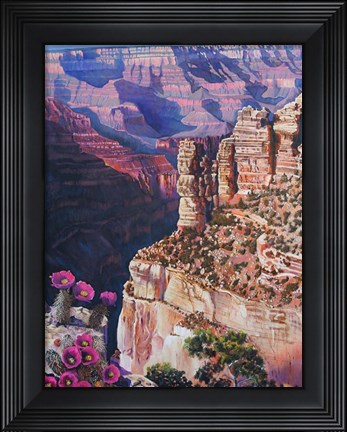 Framed Purple And Gold Print