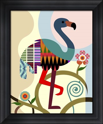 Framed American Flamingo Print