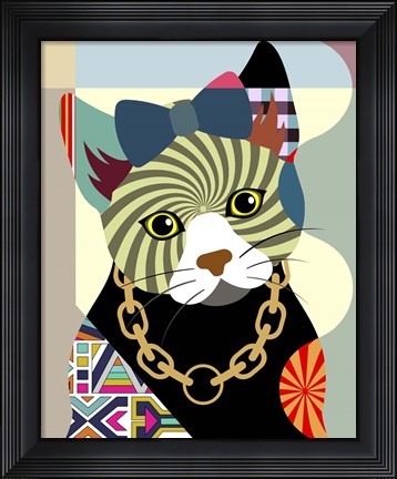 Framed Hipster Kitty Print