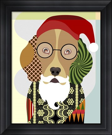 Framed Santa Beagle Print