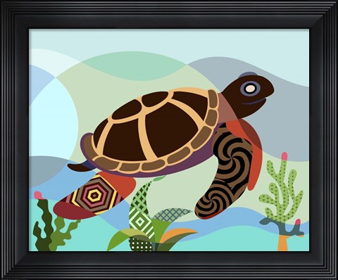 Framed Spectrum Sea Turtle Print