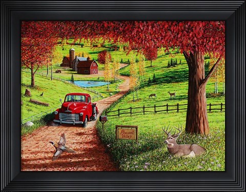 Framed Autumn in Pleasant Valley Print
