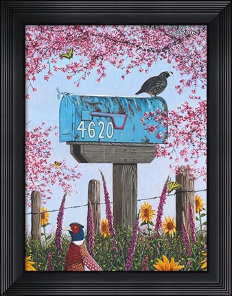 Framed California Quail &amp; Ring-Necked Pheasant Print