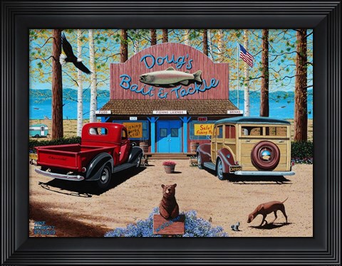Framed Dougs Bait and Tackle Shop Print