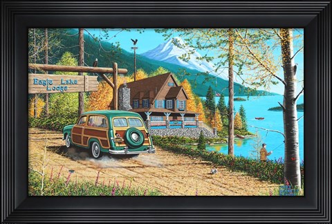 Framed Eagle Lake Lodge Print