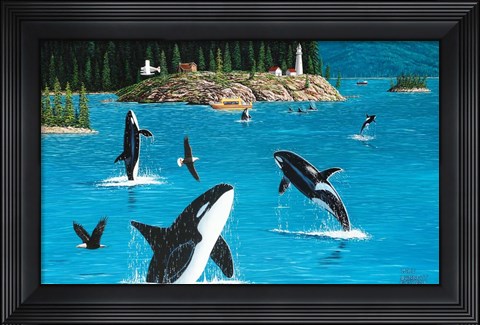 Framed Eagles &amp; Orcas Print