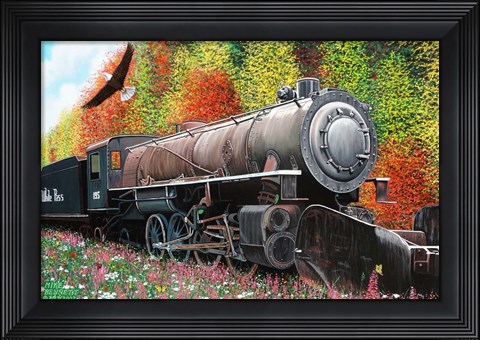 Framed Skagway Locomotive in Autumn Print