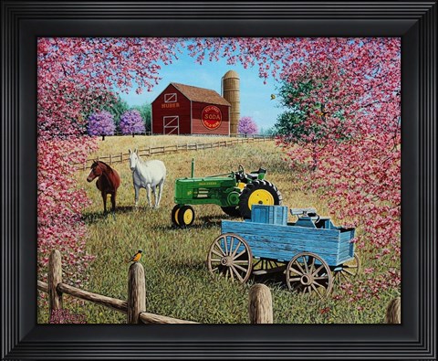 Framed Springtime at the Huber Farm Print