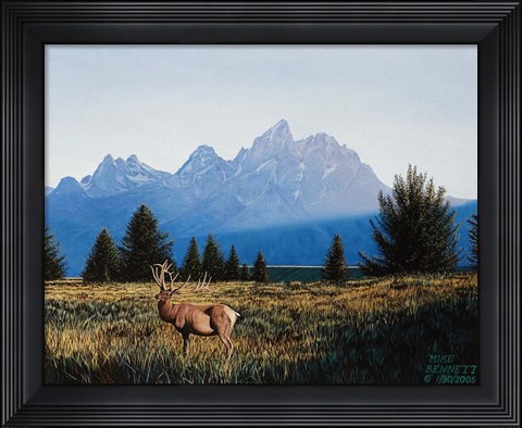 Framed Teton Sunset in the Fall Print