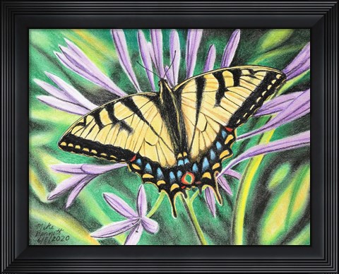 Framed Tiger Swallowtail &amp; African Lily Print