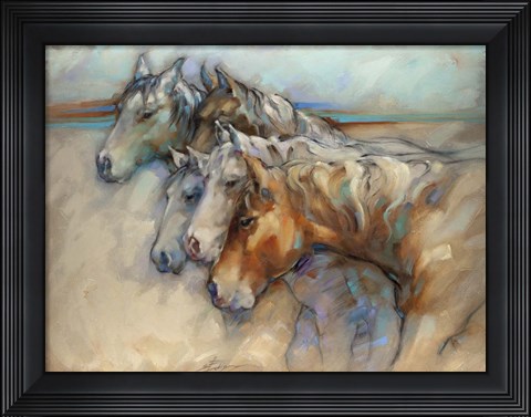 Framed Five Horses Print