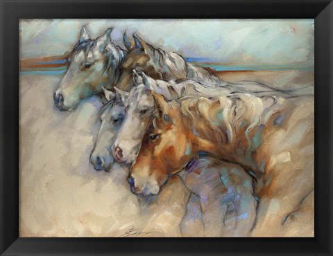 Framed Five Horses Print