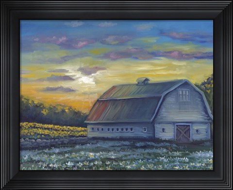 Framed Floral Sunrise Print