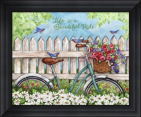 Framed Bike and Birds Ride Print