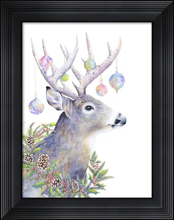 Framed Holiday Deer Print
