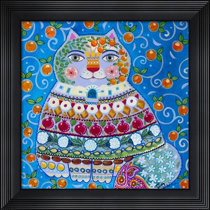 Framed Folk Oriental Print