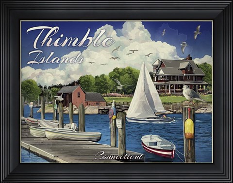 Framed Thimble Islands Conn Print