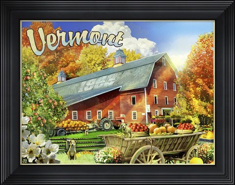 Framed Vermont Foliage Farm Print