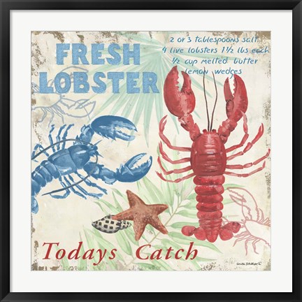 Framed Fresh Lobster Print