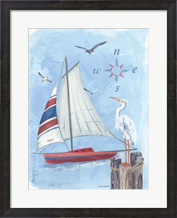 Framed Sailboat II Print
