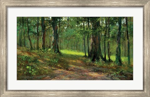 Framed Black Mountain Forest Print