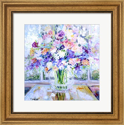 Framed Flowers in Vase Print
