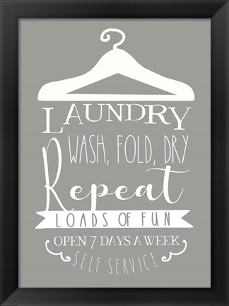 Framed Laundry Sign Print