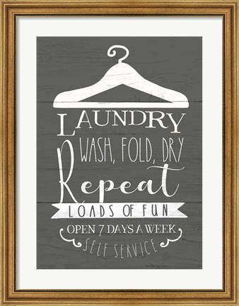 Framed Laundry Sign Print