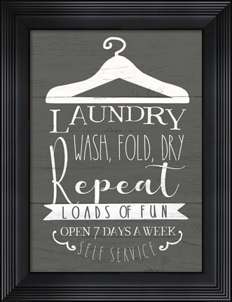 Framed Laundry Sign Print