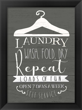 Framed Laundry Sign Print