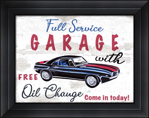 Framed Full Service Garage Print