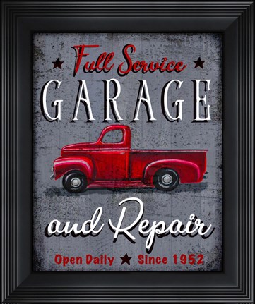 Framed Full Service Garage Print