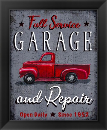 Framed Full Service Garage Print