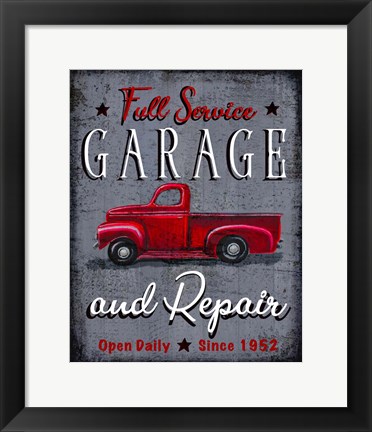 Framed Full Service Garage Print