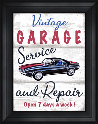 Framed Vintage Garage Print