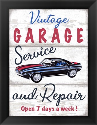 Framed Vintage Garage Print