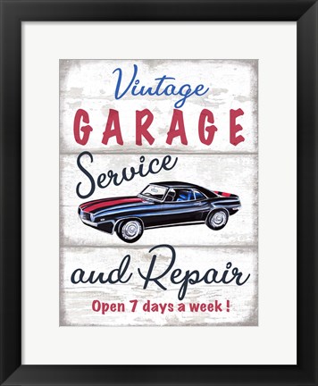 Framed Vintage Garage Print