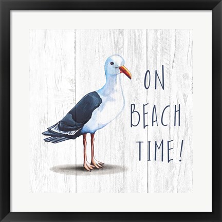 Framed On Beach Time Print