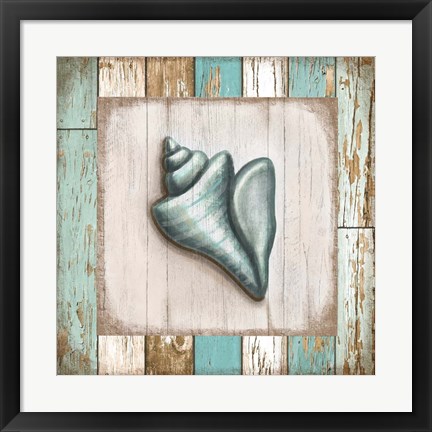 Framed Turquoise Seashell Print