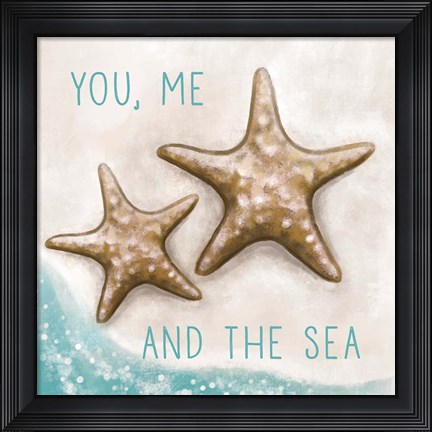 Framed You, Me and the Sea Print